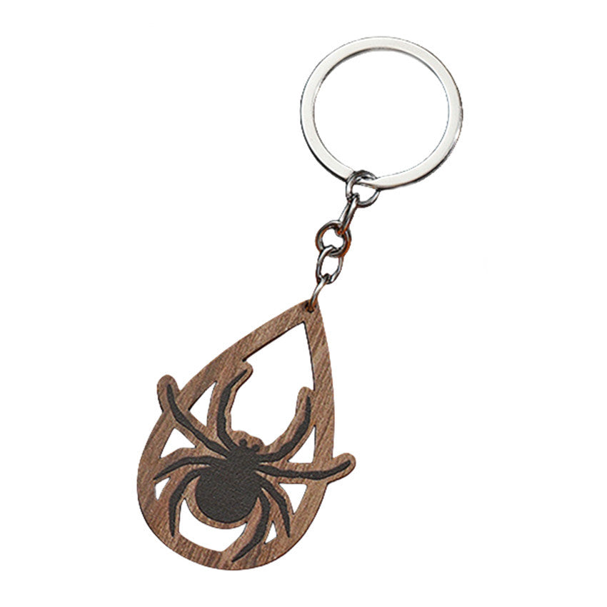 Wholesale Halloween Ghost Bat Pumpkin Candy Water Drop Wooden Keychain